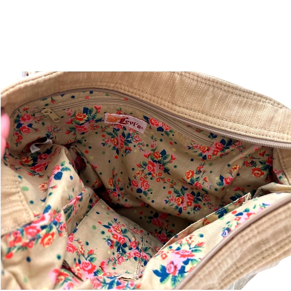 Levi's Tan Denim Shoulder Bag, Purse, Tote, Festival, Boho, Cottagecore, Hippie - Picture 8 of 13